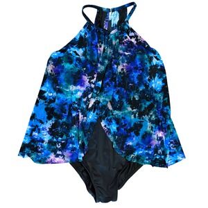 Magicsuit By Miraclesuit Tie Dye Halter Neck One Piece Swimsuit Tummy Control 14